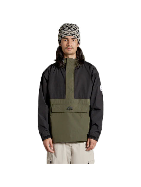 Autumn Cascade Anorak - Miltiary Green / Black