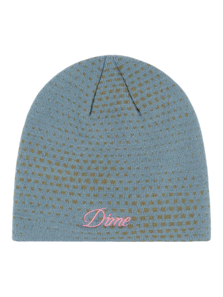 Dime Pixel Skully Beanie - Stone Blue