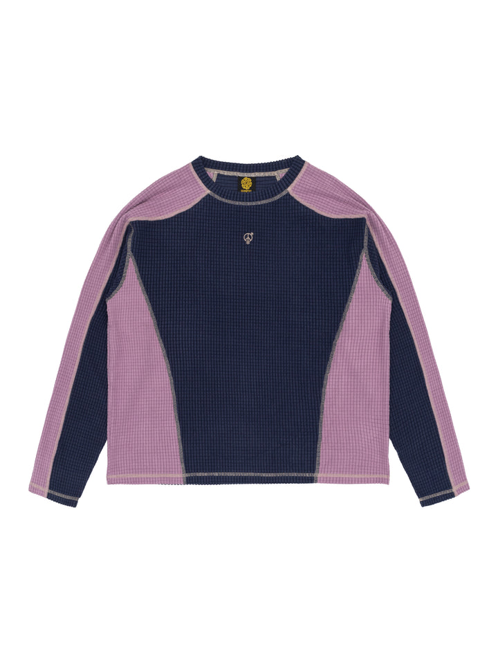 Sexhippies Grid Fleece - Navy / Lilac