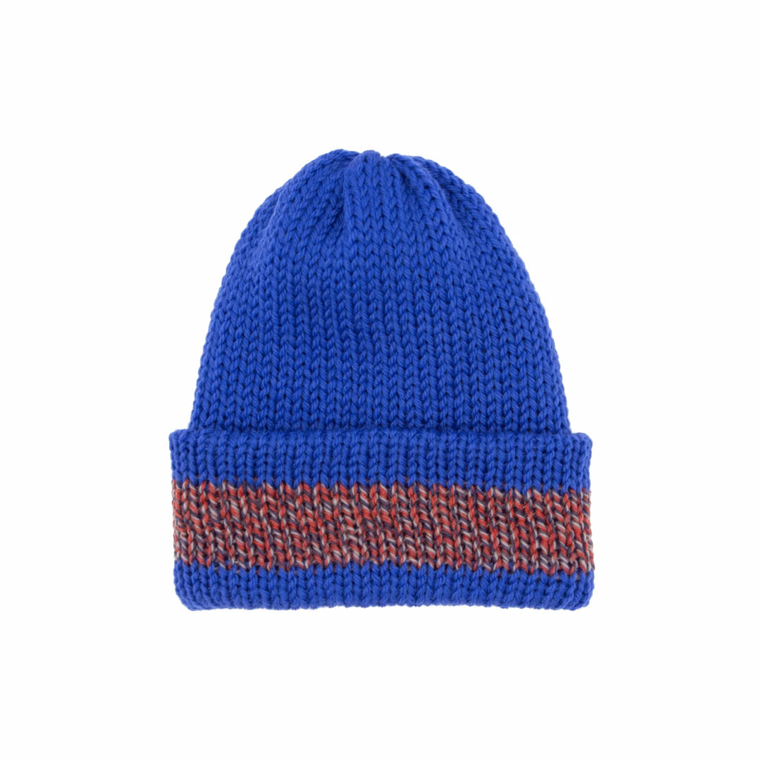 Chimney Ltd Short Stack Beanie - Celestial Blue / Ted Red