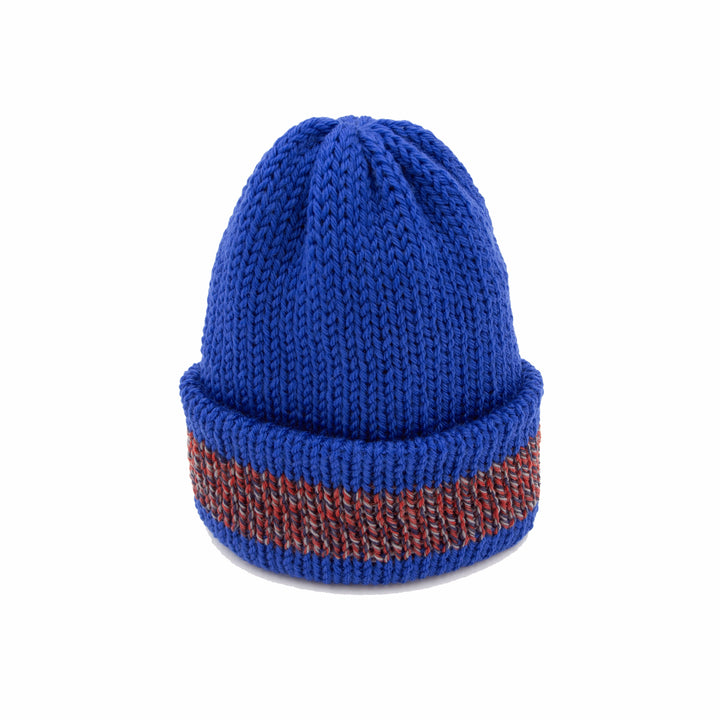 Chimney Ltd Short Stack Beanie - Celestial Blue / Ted Red