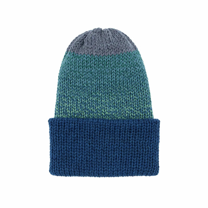 Chimney Ltd OG Fold Beanie - Big Block Multicolor Blue / Teal / grey