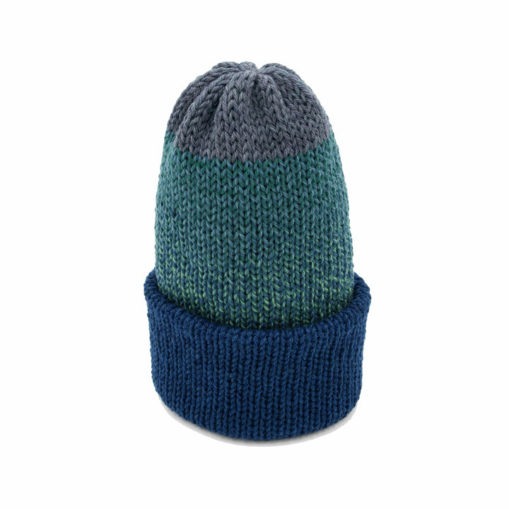 Chimney Ltd OG Fold Beanie - Big Block Multicolor Blue / Teal / grey