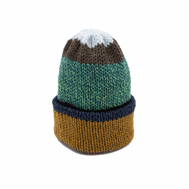 Chimney Ltd Short Stack Beanie - Blocks Multicolor Brown / Green