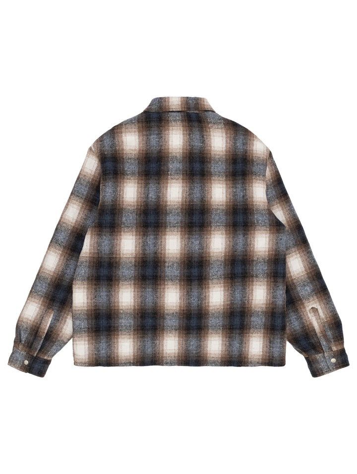 Sexhippies Insulated Snap Flannel Shirt - Navy / Brown / White