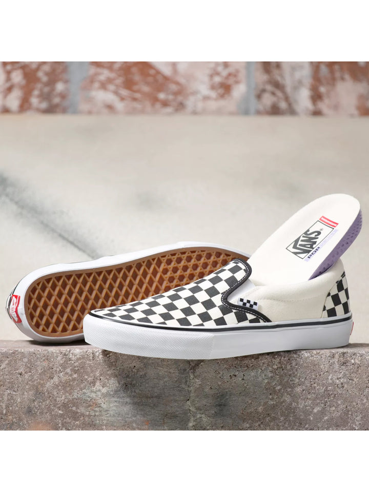 Vans Checkerboard Skate Slip On - Black / White