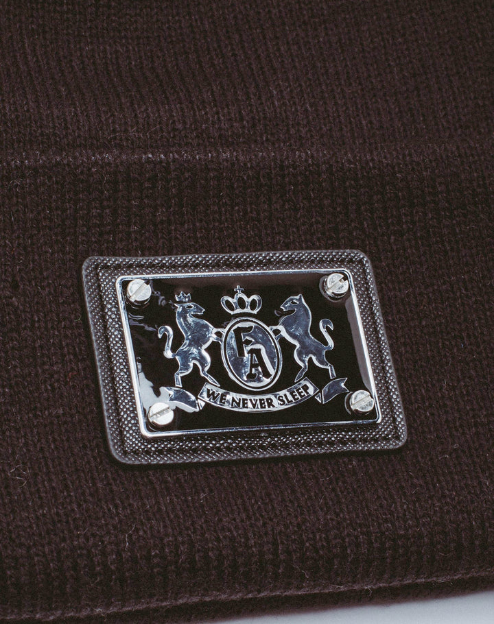 FA Metal Crest Patch Beanie - Black