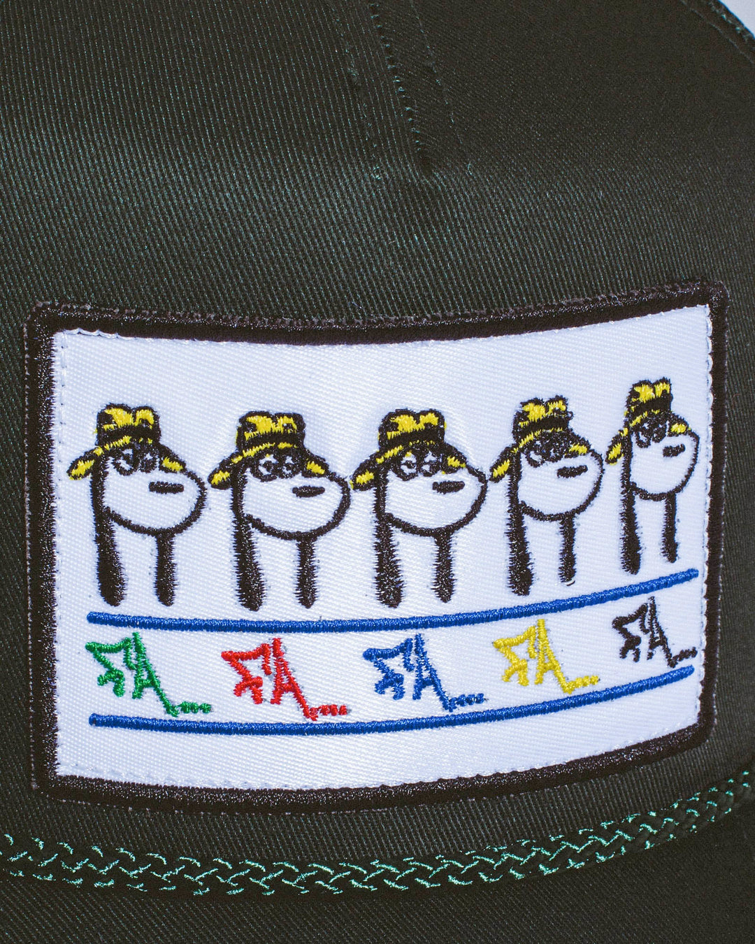 FA Spike Repeat Embroidered 5 Panel - Green