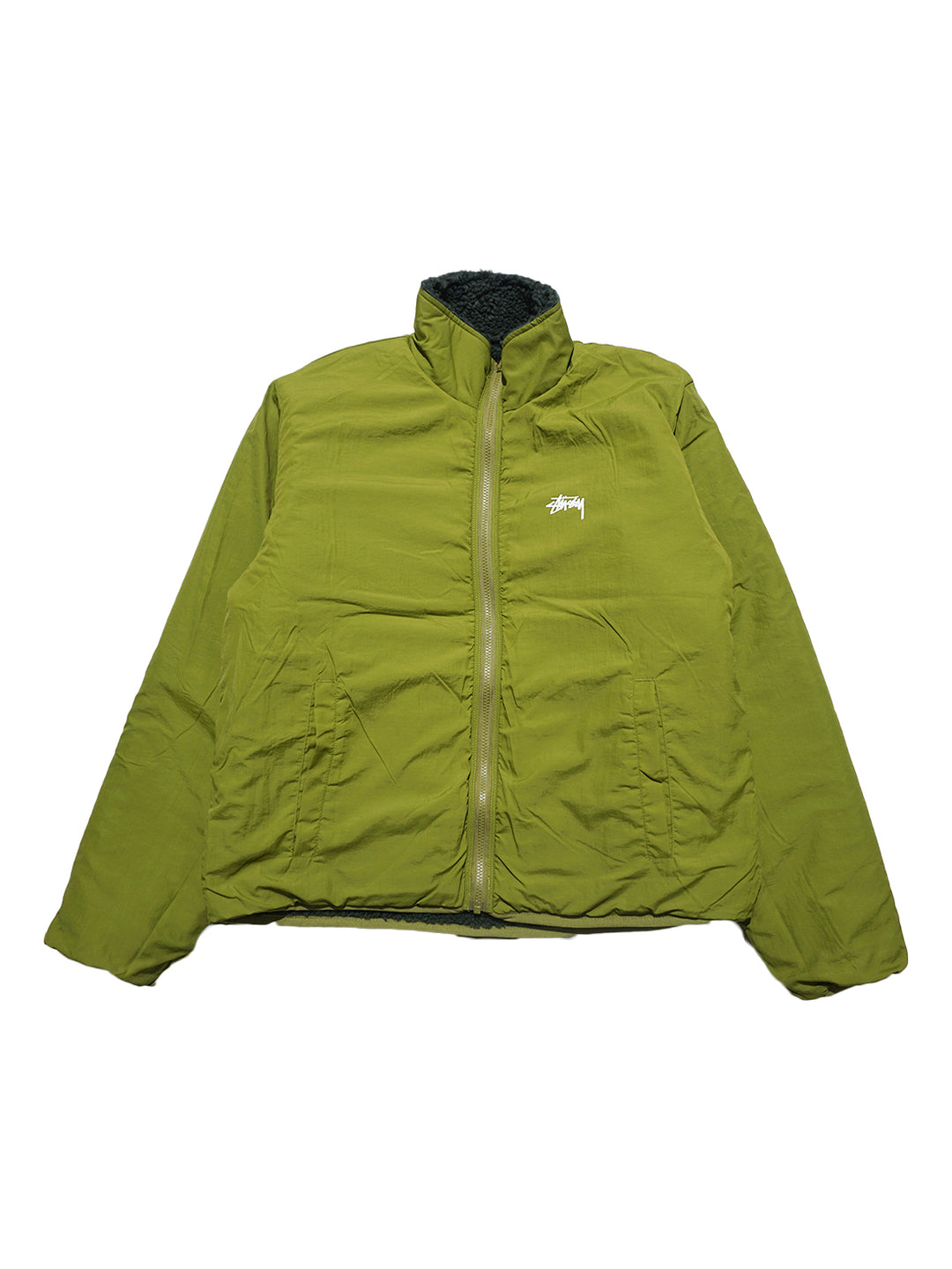 Stussy Sherpa Reversible Jacket - Dark Green