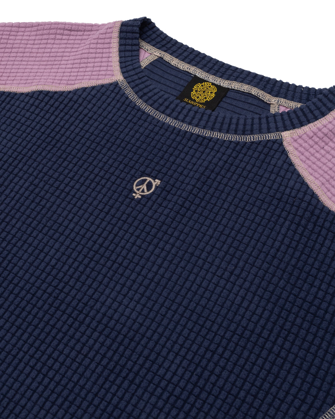 Sexhippies Grid Fleece - Navy / Lilac