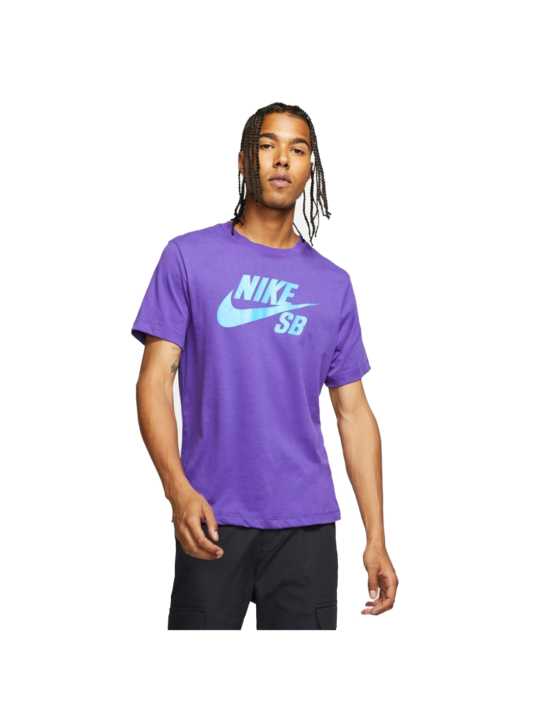 purple and teal nike shirt